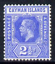 Cayman Islands 1912-20 KG5 MCA 2.5d bright blue mounted mint SG 44, stamps on , stamps on  kg5 , stamps on 