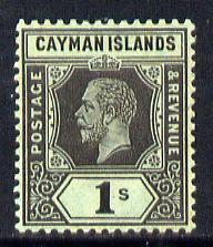 Cayman Islands 1912-20 KG5 MCA 1s black on green (white back) mounted mint SG 48b, stamps on , stamps on  kg5 , stamps on 