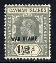 Cayman Islands 1919-20 War Tax 1.5d on 2d grey mounted mint SG 58, stamps on , stamps on  kg5 , stamps on 