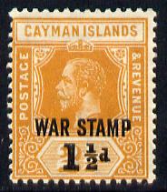 Cayman Islands 1919-20 War Tax 1.5d on 2.5d orange mounted mint SG 59, stamps on , stamps on  kg5 , stamps on 