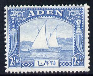 Aden 1937 Dhow 2.5a blue mounted mint, SG 5, stamps on , stamps on  kg6 , stamps on ships