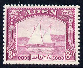 Aden 1937 Dhow 8a pale purple mounted mint, SG 8, stamps on , stamps on  kg6 , stamps on ships