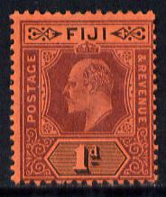 Fiji 1903 KE7 Crown CA 1d dull purple & black on red mounted mint SG 105, stamps on , stamps on  ke7 , stamps on 