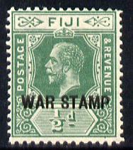 Fiji 1915-19 War Tax 1/2d green mounted mint SG 138, stamps on , stamps on  kg5 , stamps on 
