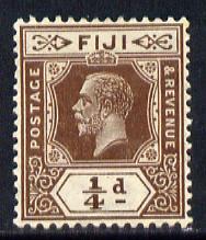 Fiji 1912-23 KG5 Script CA 1/4d deep brown mounted mint SG 228, stamps on , stamps on  kg5 , stamps on 