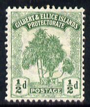 Gilbert & Ellice Islands 1911 Pandanus Pine 1/2d green mounted mint SG 8, stamps on , stamps on  ke7 , stamps on trees