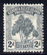 Gilbert & Ellice Islands 1911 Pandanus Pine 2d grey mounted mint SG 10, stamps on , stamps on  ke7 , stamps on trees