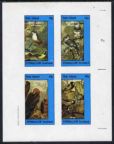 Eynhallow 1982 Birds #08 (Kingfisher, Bird of Prey etc) imperf  set of 4 values (10p to 60p) unmounted mint, stamps on birds, stamps on birds of prey, stamps on kingfisher