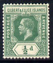 Gilbert & Ellice Islands 1912-24 KG5 MCA 1/2d green mounted mint SG 12, stamps on , stamps on  kg5 , stamps on 