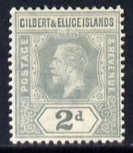 Gilbert & Ellice Islands 1912-24 KG5 MCA 2d greyish-slate mounted mint SG 14, stamps on , stamps on  kg5 , stamps on 