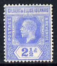 Gilbert & Ellice Islands 1912-24 KG5 MCA 2.5d bright blue mounted mint SG 15, stamps on , stamps on  kg5 , stamps on 