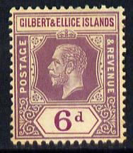 Gilbert & Ellice Islands 1912-24 KG5 MCA 6d dull & bright purple mounted mint SG 19, stamps on , stamps on  kg5 , stamps on 