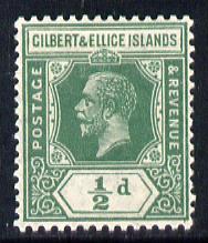 Gilbert & Ellice Islands 1922-27 KG5 Script CA 1/2d green mounted mint SG 27, stamps on , stamps on  kg5 , stamps on 