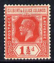 Gilbert & Ellice Islands 1922-27 KG5 Script CA 1.5d scarlet mounted mint SG 29, stamps on , stamps on  kg5 , stamps on 