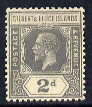 Gilbert & Ellice Islands 1922-27 KG5 Script CA 2d slate-grey mounted mint SG 30, stamps on , stamps on  kg5 , stamps on 