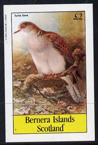 Bernera 1982 Turtle Dove imperf deluxe sheet (Â£2 value) unmounted mint, stamps on birds, stamps on doves