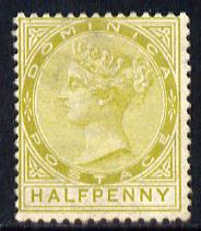 Dominica 1883-86 QV Crown CA 1/2d olive-green mounted mint SG 13, stamps on , stamps on  qv , stamps on 