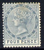Dominica 1886-90 QV Crown CA 4d grey mounted mint SG 24, stamps on , stamps on  stamps on , stamps on  stamps on  qv , stamps on  stamps on 