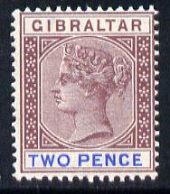 Gibraltar 1886-98 Sterling Currency 2d brown-purple & ultramarine mounted mint SG 41, stamps on , stamps on  qv , stamps on 