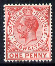 Gibraltar 1912-24 KG5 MCA 1d carmine mounted mint SG 77, stamps on , stamps on  stamps on , stamps on  stamps on  kg5 , stamps on  stamps on 
