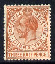 Gibraltar 1921-27 KG5 Script CA 1.5d chestnut mounted mint SG 91, stamps on , stamps on  kg5 , stamps on 