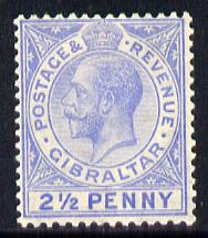 Gibraltar 1921-27 KG5 Script CA 2.5d blue mounted mint SG 94, stamps on , stamps on  kg5 , stamps on 