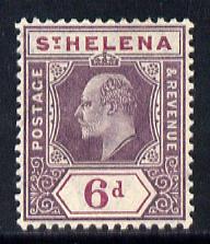 St Helena 1908-11 KE7 Key Plate 6d dull & deep purple mounted mint SG67a, stamps on , stamps on  ke7 , stamps on 
