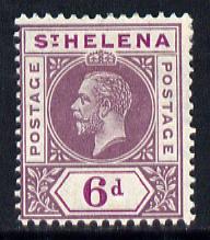 St Helena 1913 KG5 Key Plate (Postage Postage) 6d dull & deep purple mounted mint SG86, stamps on , stamps on  kg5 , stamps on 