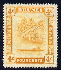 Brunei 1924-37 River Scene Script CA 4c orange mounted mint SG 65, stamps on rivers