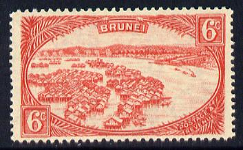 Brunei 1924-37 Water Village Script CA 6c scarlet unmounted mint SG 70, stamps on rivers, stamps on irrigation