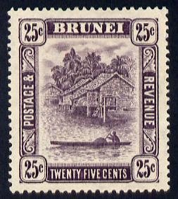 Brunei 1924-37 River Scene Script CA 25c slate-purple mounted mint SG 75, stamps on rivers