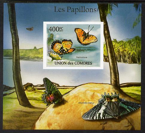 Comoro Islands 2011 Butterflies #5 imperf m/sheet unmounted mint. Note this item is privately produced and is offered purely on its thematic appeal, it has no postal vali..., stamps on butterflies