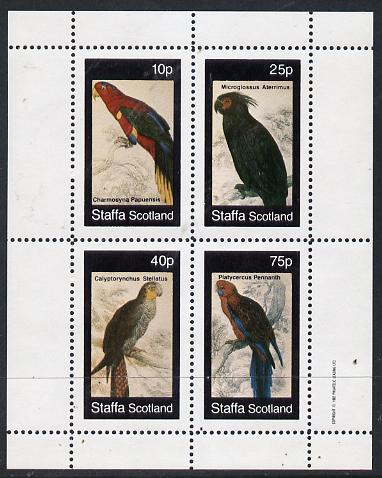 Staffa 1982 Parrots #02 perf  set of 4 values (10p to 75p) unmounted mint, stamps on birds    parrots