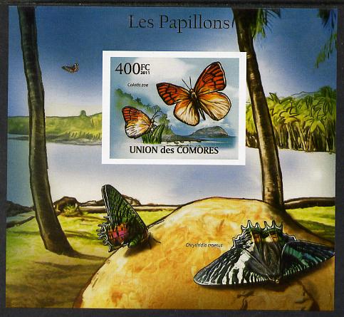 Comoro Islands 2011 Butterflies #8 imperf m/sheet unmounted mint. Note this item is privately produced and is offered purely on its thematic appeal, it has no postal vali..., stamps on butterflies