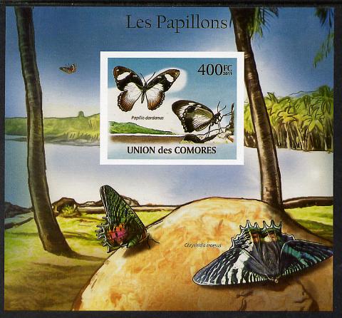 Comoro Islands 2011 Butterflies #9 imperf m/sheet unmounted mint. Note this item is privately produced and is offered purely on its thematic appeal, it has no postal vali..., stamps on butterflies