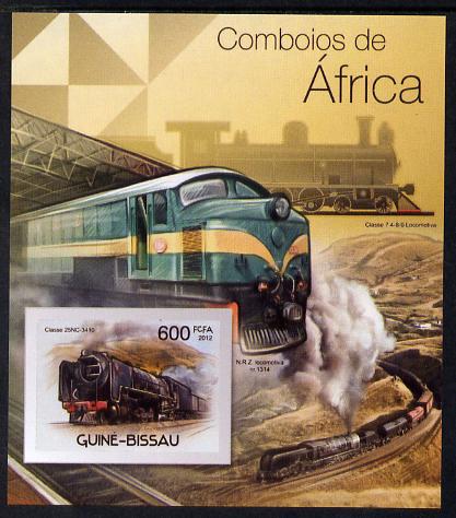 Guinea - Bissau 2012 Railways of Africa #1 imperf m/sheet unmounted mint. Note this item is privately produced and is offered purely on its thematic appeal, stamps on railways