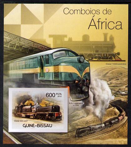 Guinea - Bissau 2012 Railways of Africa #4 imperf m/sheet unmounted mint. Note this item is privately produced and is offered purely on its thematic appeal, stamps on railways