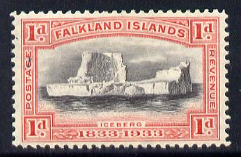Falkland Islands 1933 Centenary 1d Iceberg mounted mint SG 128, stamps on weather, stamps on  kg5 , stamps on 