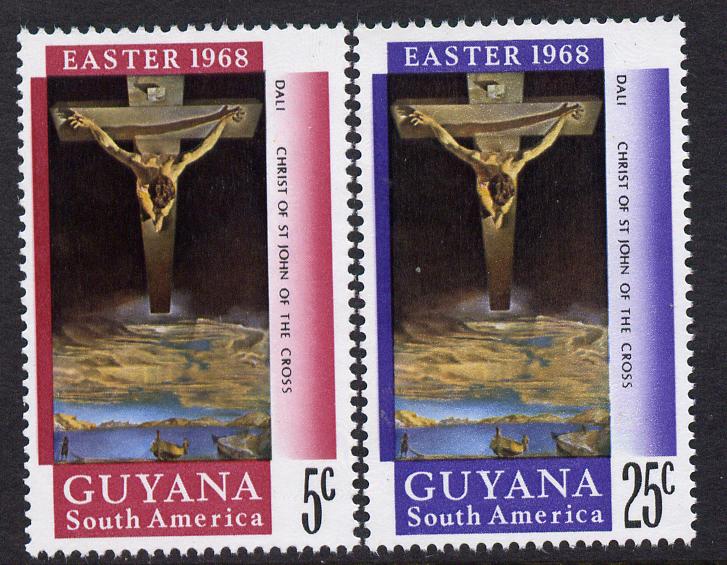 Guyana 1968 Easter perf set of 2 unmounted mint SG463-4, stamps on easter, stamps on religion