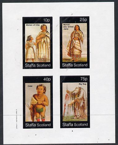 Staffa 1982 N American Indians #09 imperf set of 4 values unmounted mint , stamps on cultures    indians   americana, stamps on wild-west, stamps on wild west