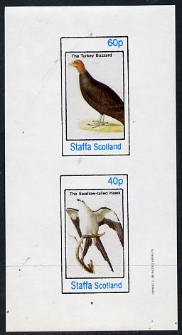 Staffa 1982 Birds #27 (Turkey Buzzard & Swallow Tailed Hawk) imperf  set of 2 values (40p & 60p) unmounted mint, stamps on birds, stamps on birds of prey