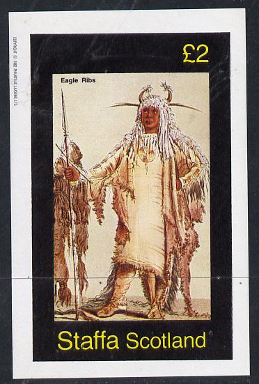 Staffa 1982 N American Indians #10 imperf deluxe sheet unmounted mint (Â£2 value) , stamps on cultures    indians   americana, stamps on wild-west, stamps on wild west
