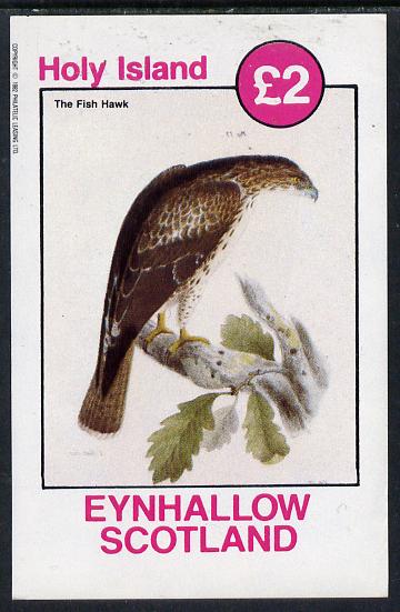 Eynhallow 1982 Fish Hawk imperf deluxe sheet (Â£2 value) unmounted mint, stamps on birds, stamps on birds of prey