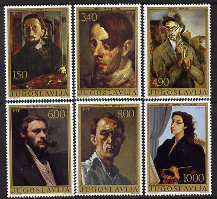 Yugoslavia 1977 Paintings - Self Portraits perf set of 6 unmounted mint, SG 1793-98, stamps on , stamps on  stamps on arts, stamps on  stamps on 