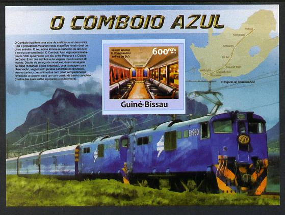 Guinea - Bissau 2013 Blue Train #2 imperf m/sheet unmounted mint. Note this item is privately produced and is offered purely on its thematic appeal, stamps on railways