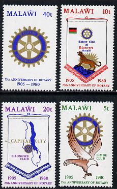 Malawi 1980 75th Anniversary of Rotary International set of 4 unmounted mint, SG 615-18, stamps on rotary
