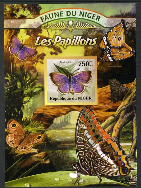 Niger Republic 2013 Butterflies #4 imperf m/sheet unmounted mint. Note this item is privately produced and is offered purely on its thematic appeal, stamps on butterflies