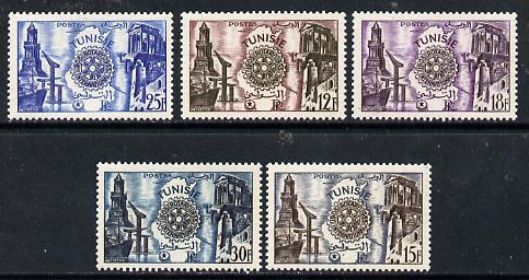 Tunisia 1980 50th Anniversary of Rotary International set of 5, SG 394-98, stamps on rotary