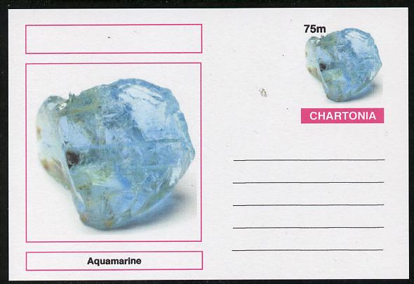 Chartonia (Fantasy) Minerals - Aquamarine postal stationery card unused and fine, stamps on minerals