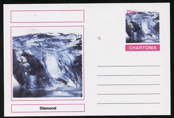 Chartonia (Fantasy) Minerals - Diamond postal stationery card unused and fine, stamps on minerals